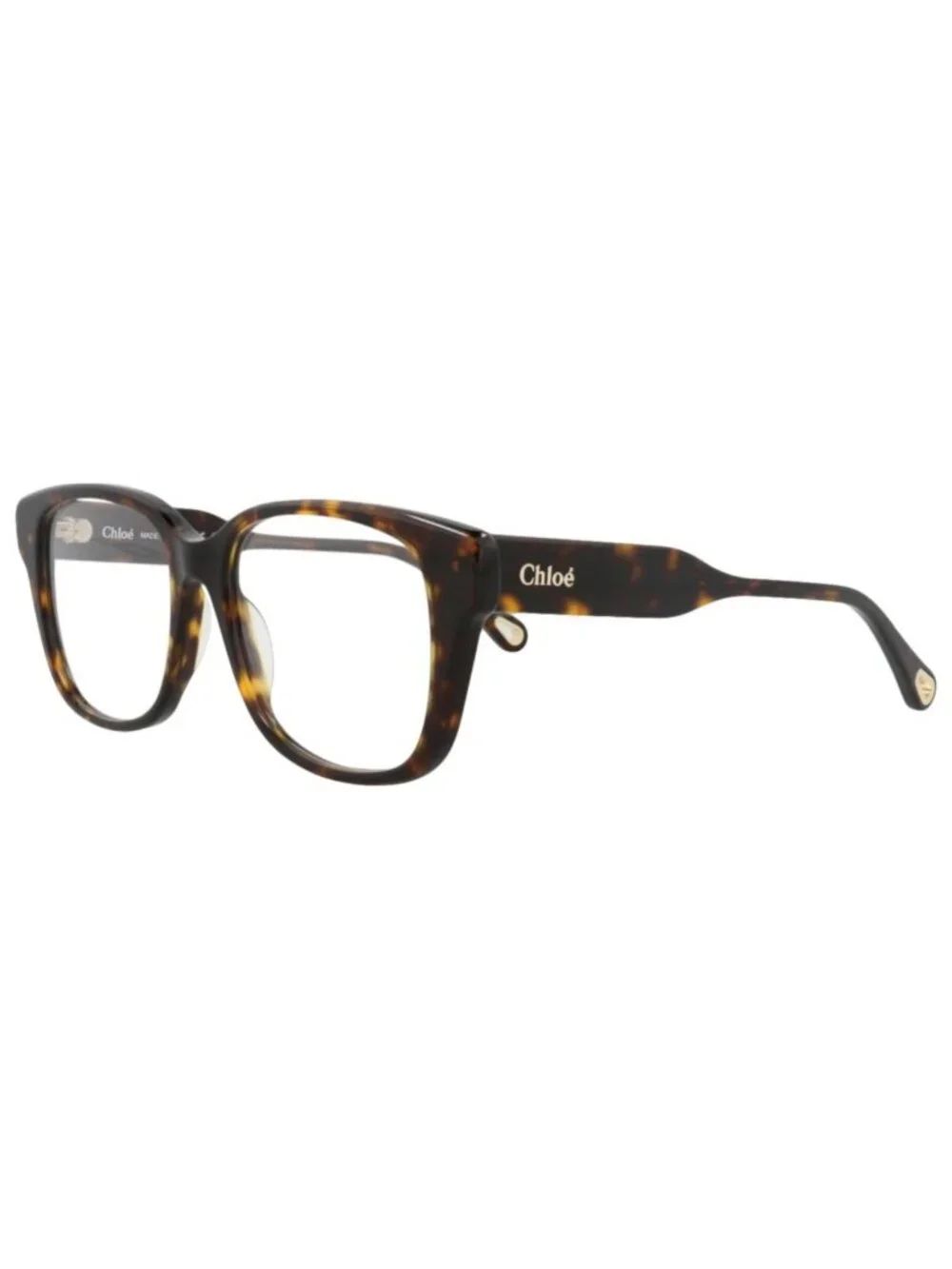 New Chloé Women's Eyeglasses Square Rectangle Recycled Acetate Frame Havana